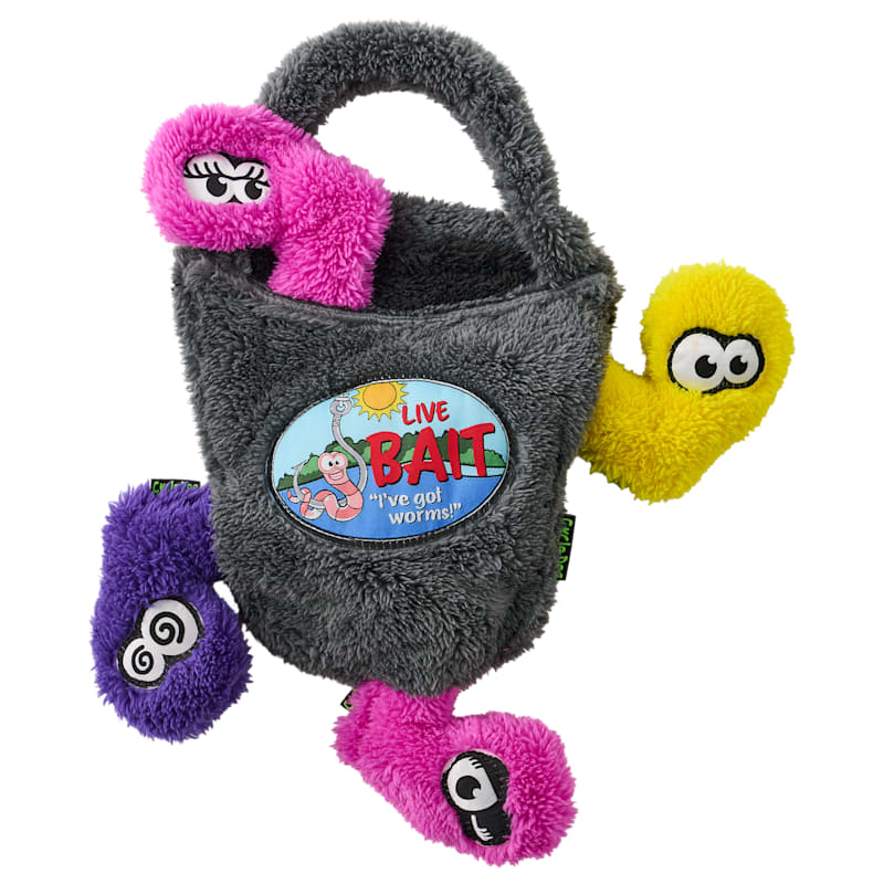Cycle Dog Plush Bucket O'Worms Dog Toy