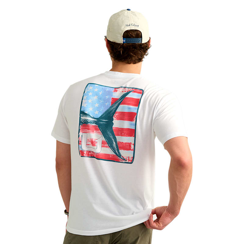 Huk Americana Fin and Flag Graphic Short-Sleeve T-Shirt