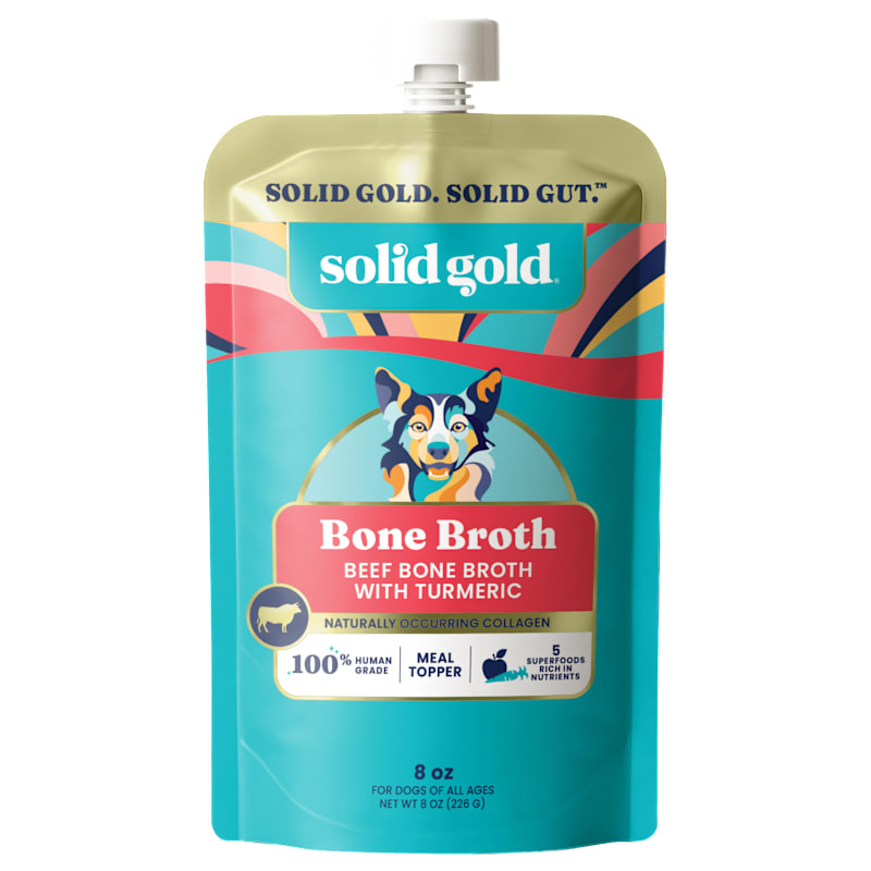 Solid Gold Beef Bone Broth Meal Topper with Turmeric for Dogs