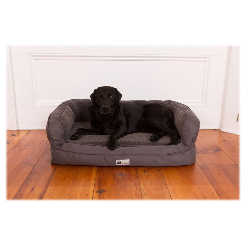 3 Dog Pet Supply EZ Wash Fleece Headrest Memory Foam Dog Bed