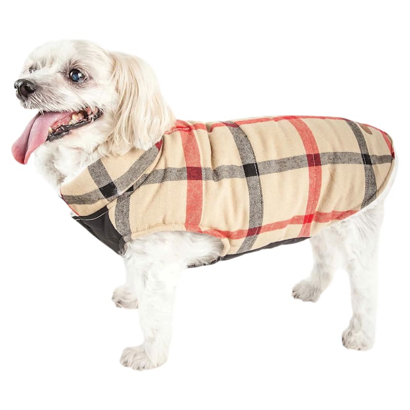 Pet Life Allegiance Insulated Plaid Jacket for Dogs