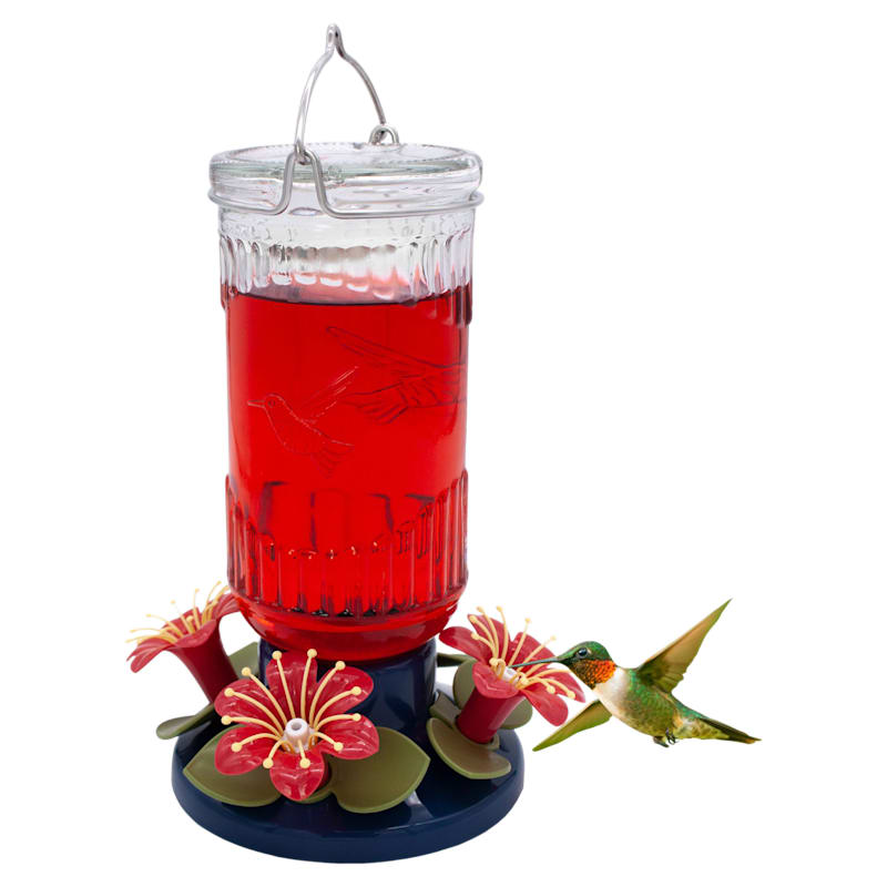 North States 26 oz. Glass Hummingbird Feeder