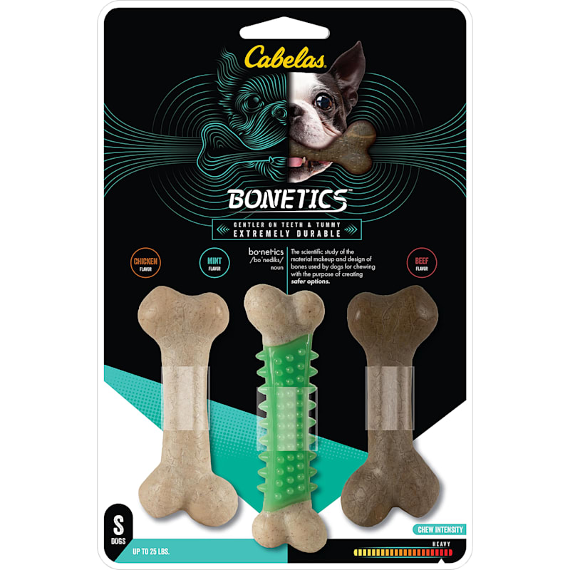Bonetics Small Femur and Dental Bone Chew Toy 3-Pack for Dogs