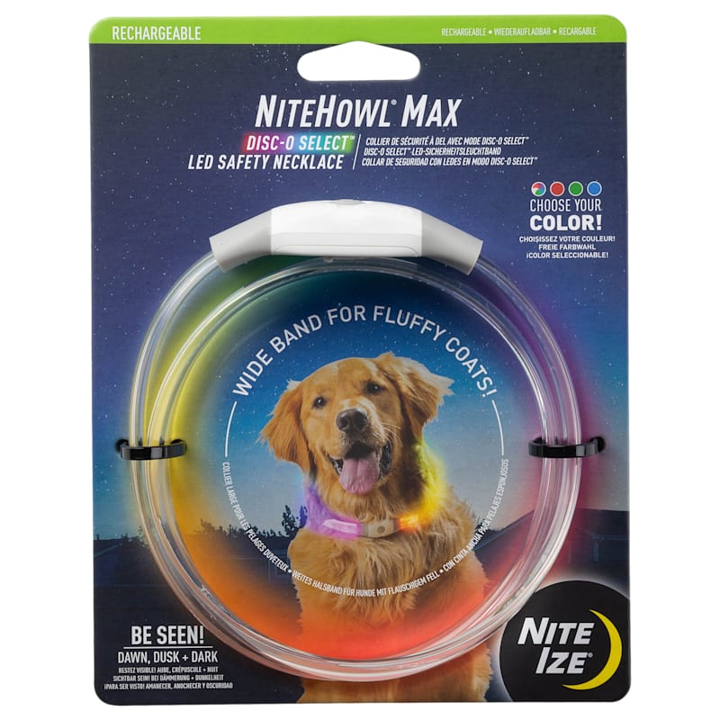 Nite Ize NiteHowl Max Rechargeable LED Safety Necklace Dog Collar