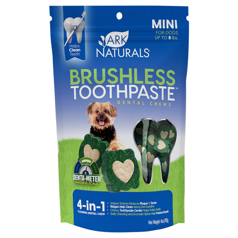 Ark Naturals Mini Brushless Toothpaste Dental Chews for Dogs