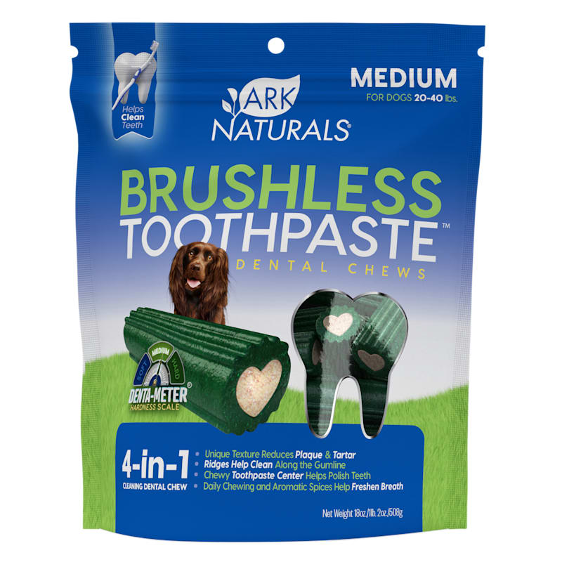 Ark Naturals Medium Brushless Toothpaste Dental Chews for Dogs