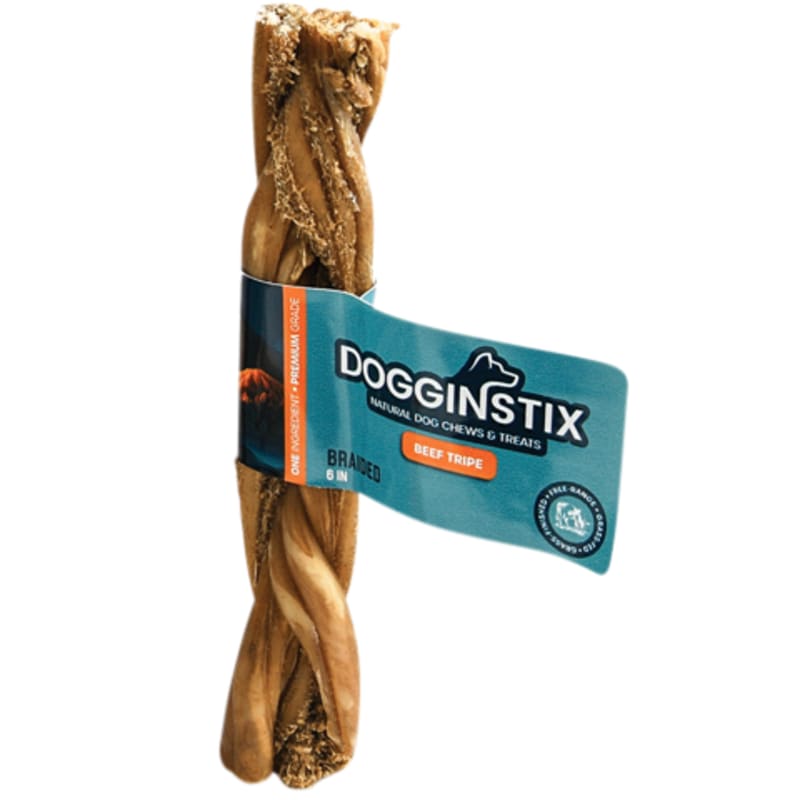 DogginStix 6" Braided Beef Tripe Dog Treat