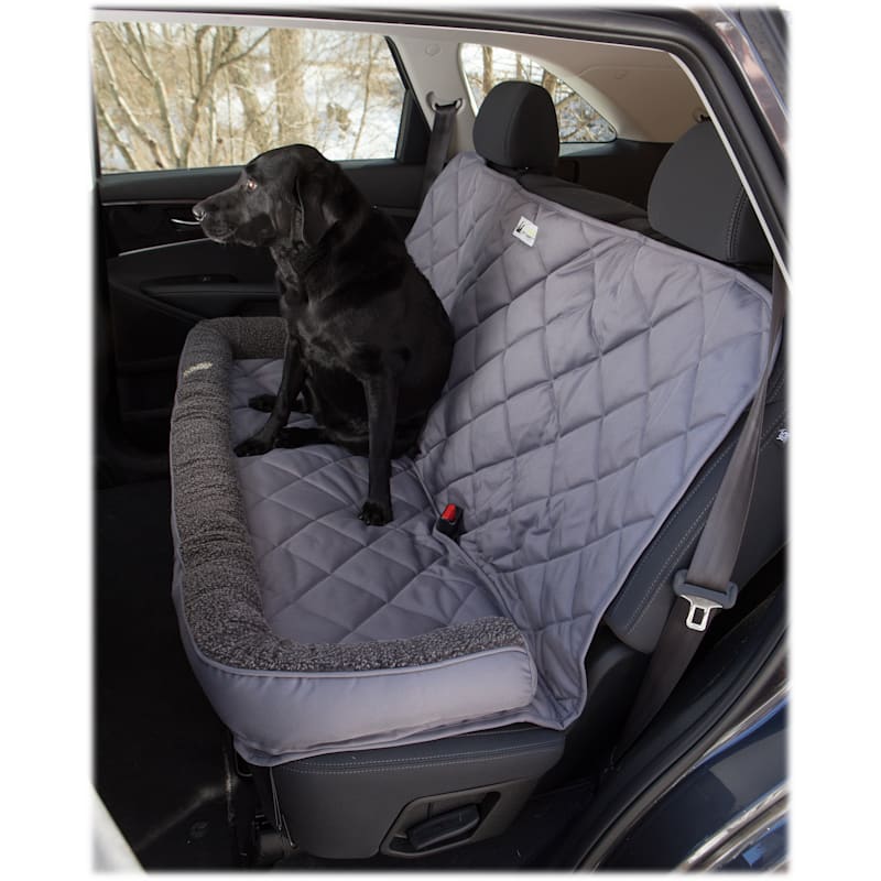 3 Dog Pet Supply Back Seat Protector with Fleece Bolster for Dogs
