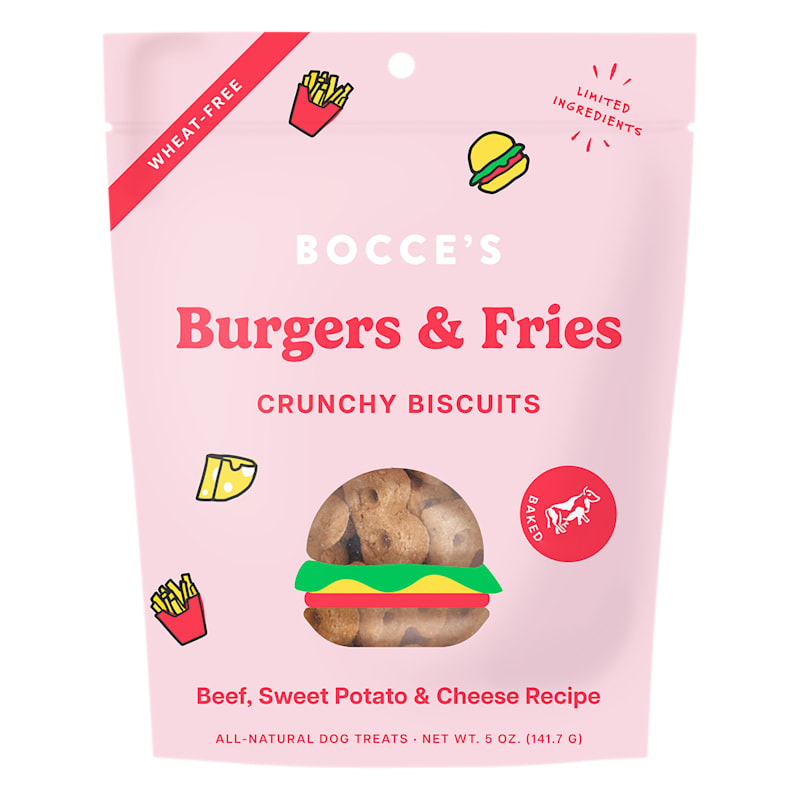 Bocce's Burgers and Fries Crunchy Biscuits Dog Treats
