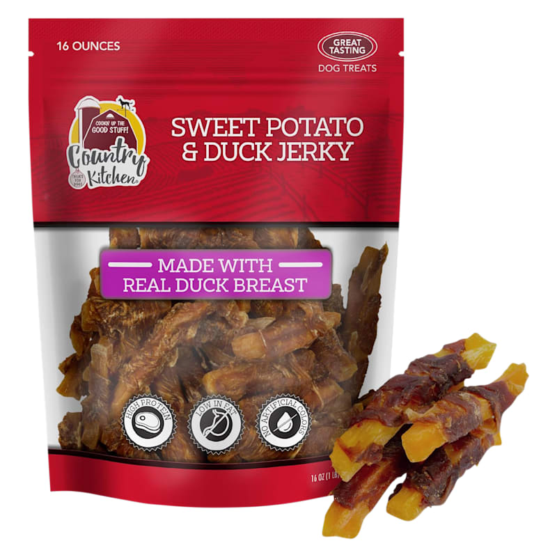 Country Kitchen Sweet Potato and Duck Jerky Dog Treats