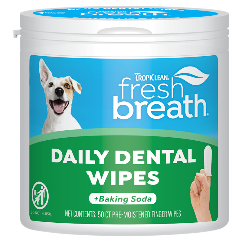 TropiClean Fresh Breath Dental Wipes for Pets