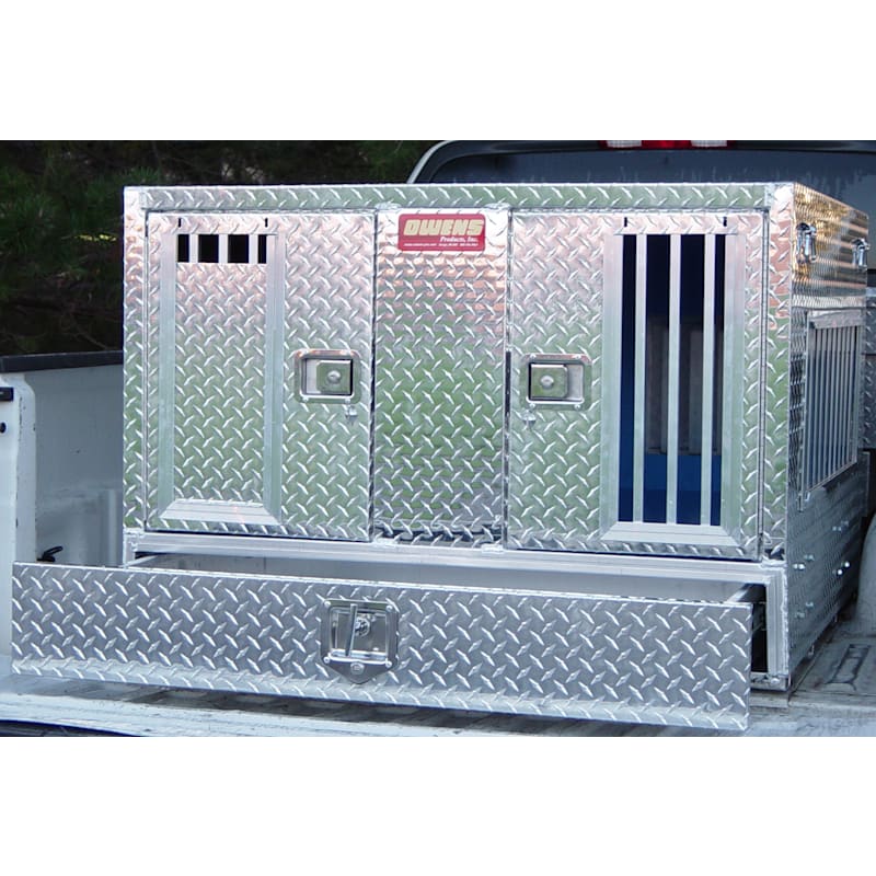 Owens Products Pro Hunter Series Dual-Compartment Tall Dog Box with Bottom Storage
