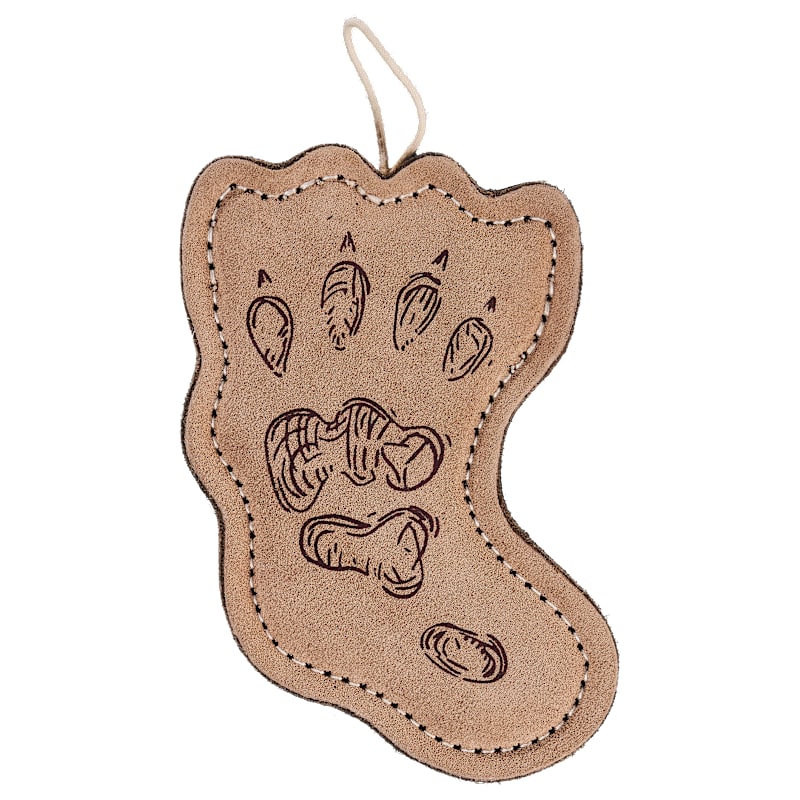 Bass Pro Shops Leather Wool Opossum Print Dog Chew Toy