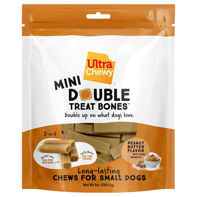Ultra Chewy Mini Peanut Butter Double Treat Dog Bones