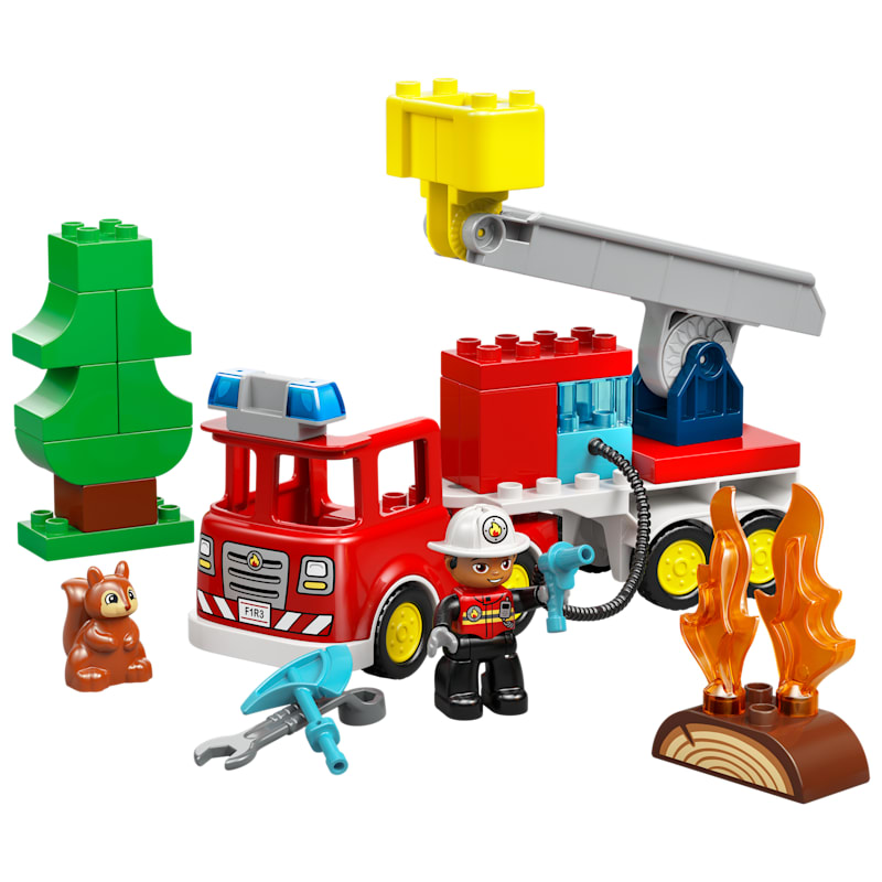 LEGO Duplo Fire Truck with Hose and Firefighter Set