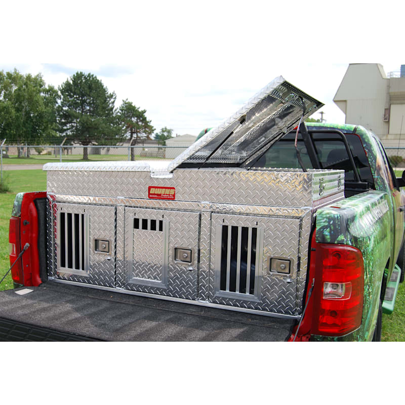 Owens Products Hunter Series Triple-Compartment Dog Box with Dual-Compartment Top Storage