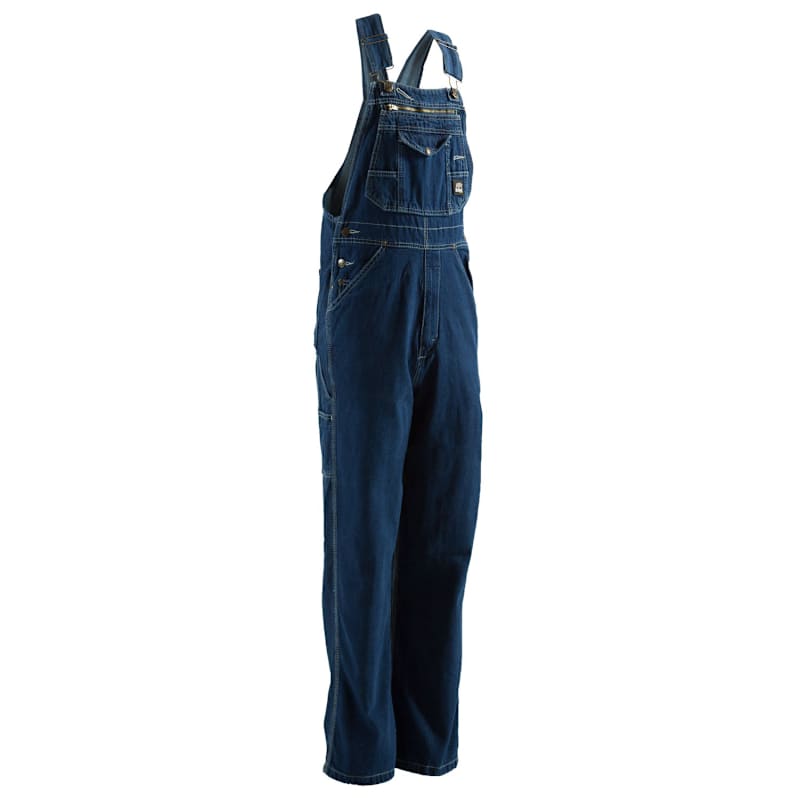 Berne Unlined Washed Denim Bib Overalls for Men