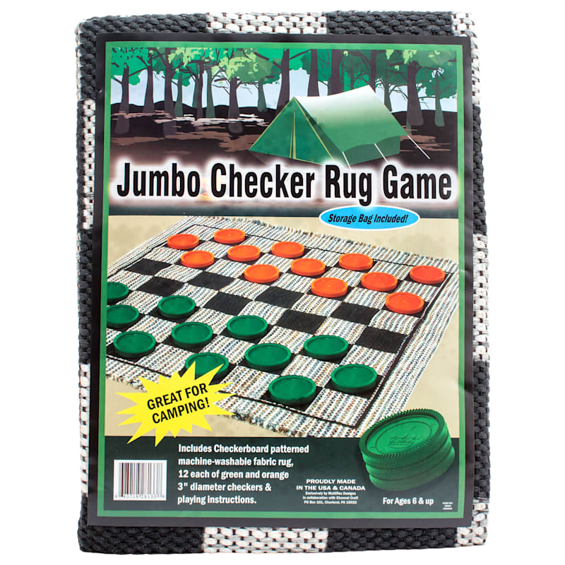 Channel Craft Inc. Camping Jumbo Checkers Rug Game