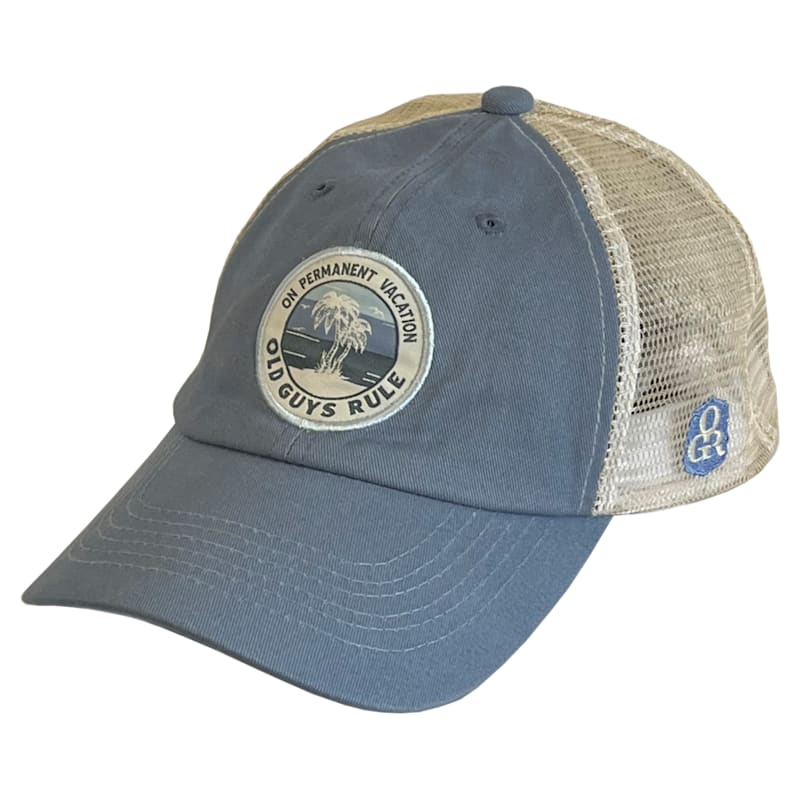 Old Guys Rule On Permanent Vacation Trucker Cap