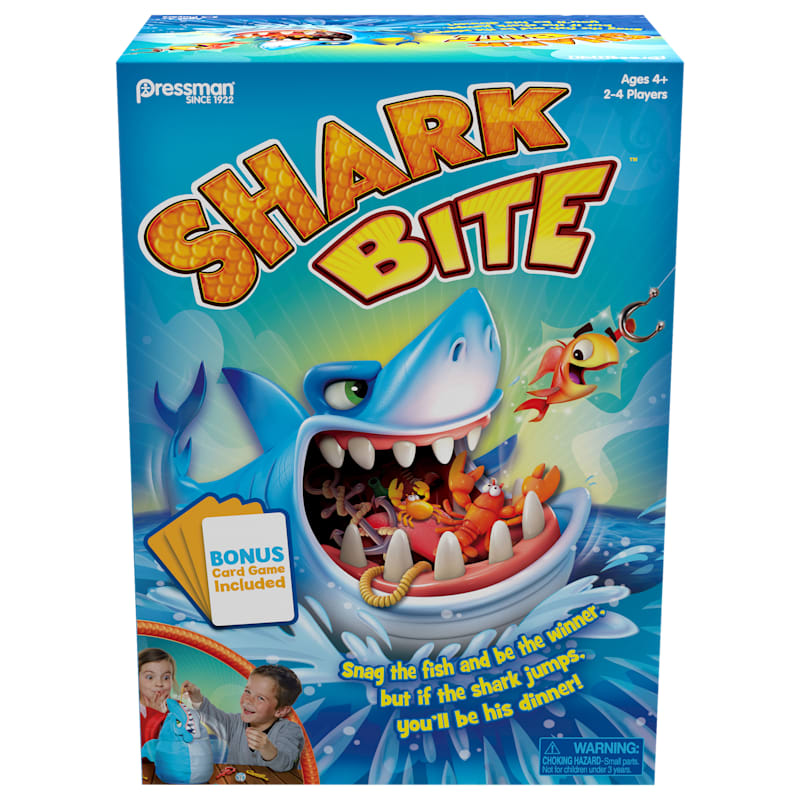 Pressman Shark Bite Game with Rock, Paper, Scissors Card Game for Kids