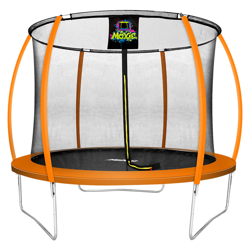Moxie Pumpkin-Shaped Outdoor Trampoline Set with Premium Top-Ring Frame Safety Enclosure