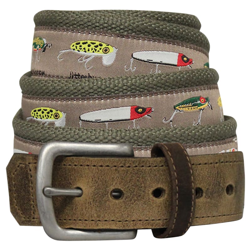 Bison Designs Pontoon Leather Tip Belt for Men