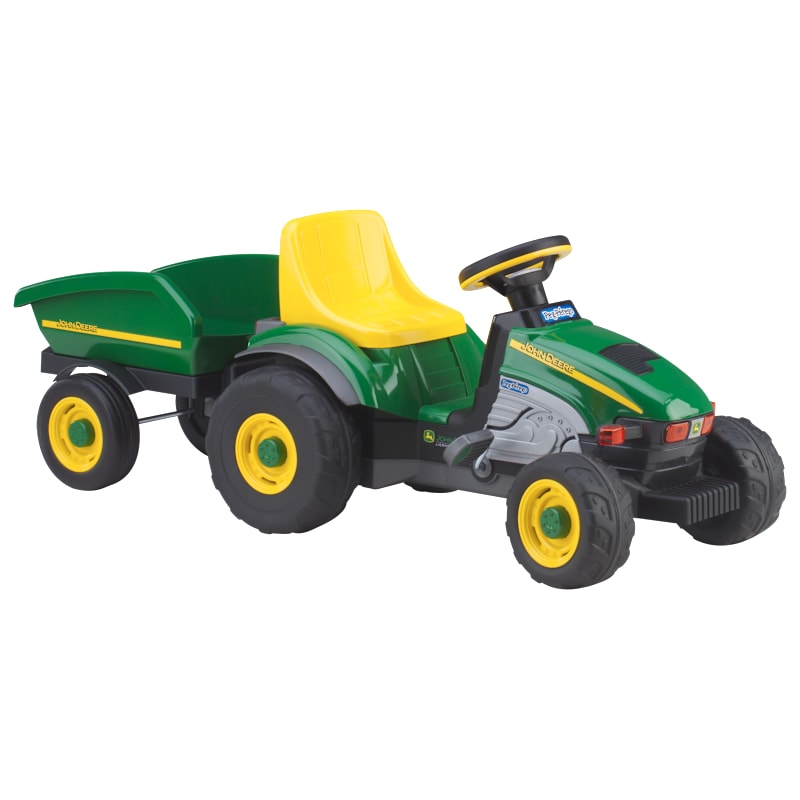 Peg-Perego John Deere Farm Tractor and Trailer Pedal Ride-On Toy for Kids
