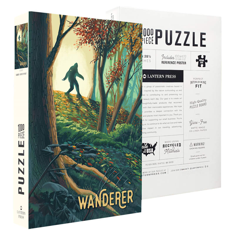 Lantern Press Bigfoot Wanderer 1,000-Piece Jigsaw Puzzle