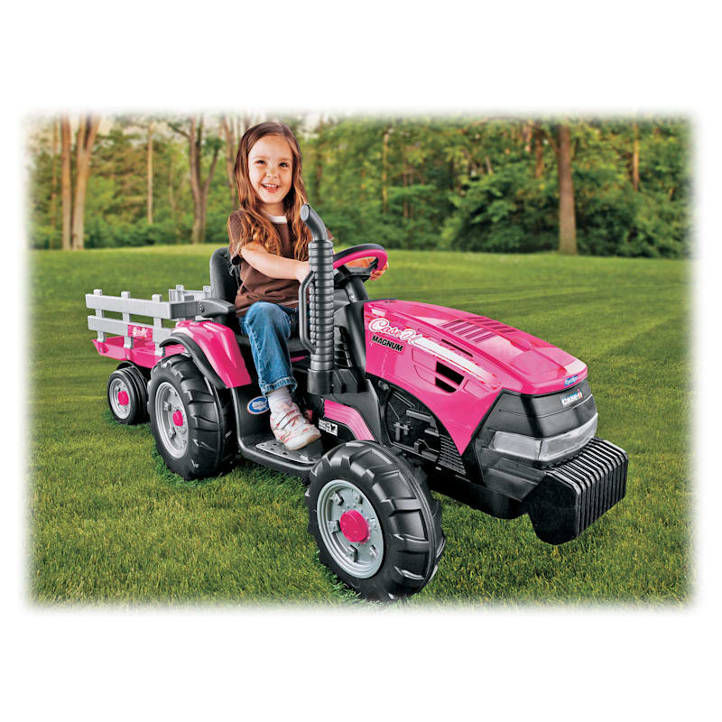 Peg-Perego CASE IH Magnum Tractor/Trailer Ride-On Toy for Kids