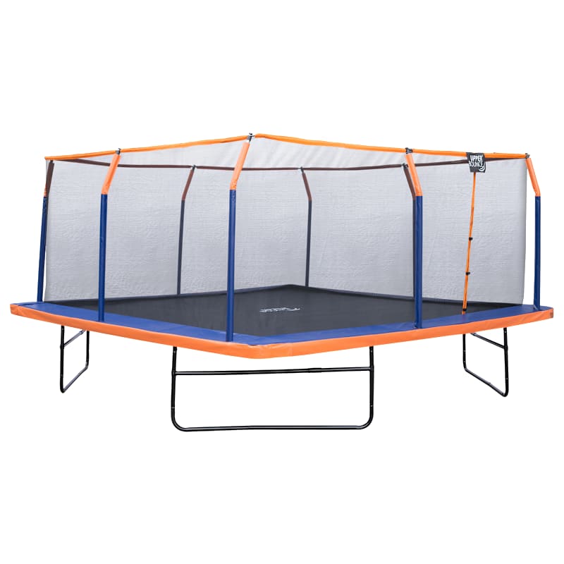 Upper Bounce Square Trampoline with Premium Top-Ring Enclosure and Safety Pad