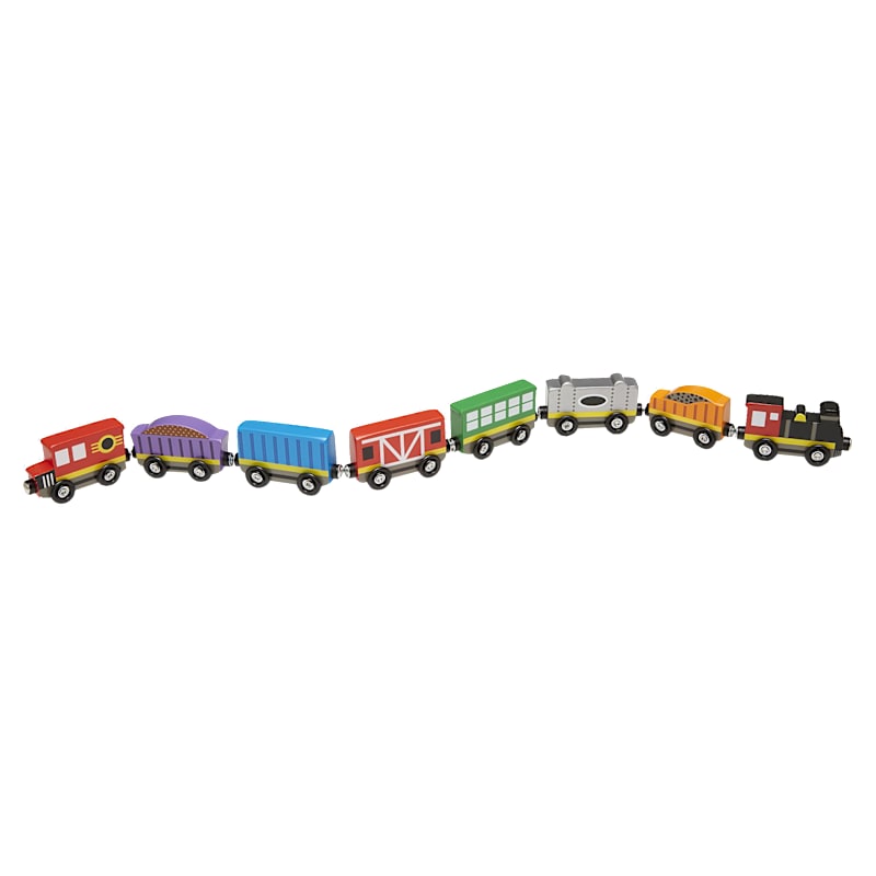 Melissa & Doug Wooden Train Cars 8-Piece Set
