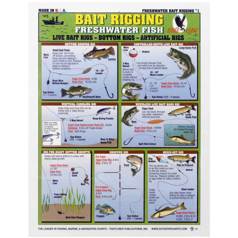 Waterproof Fishing Chart - Freshwater Bait Rigging