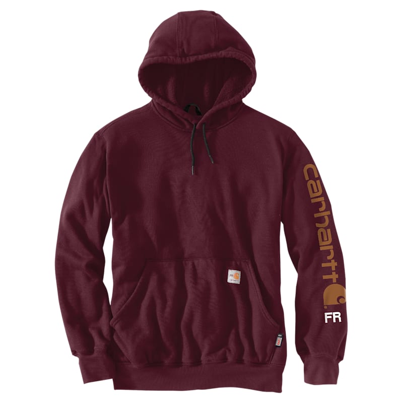 Carhartt Force Flame-Resistant Loose-Fit Midweight Logo Graphic Long-Sleeve Hoodie for Men