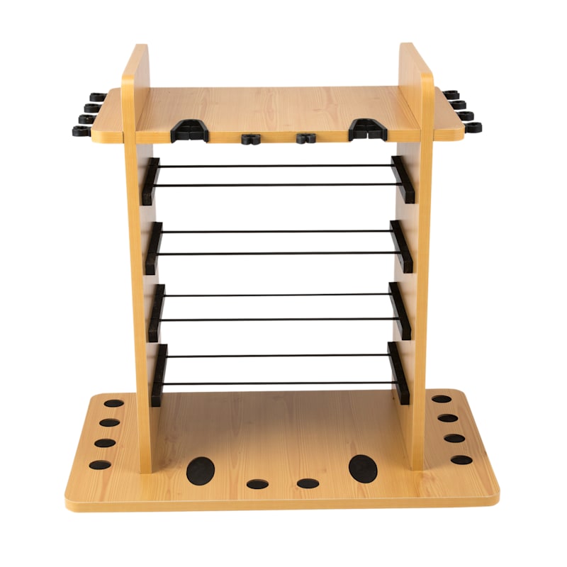 Rush Creek Creations 14 Fishing Rod Storage Rack with 4 Bait Bin Storage
