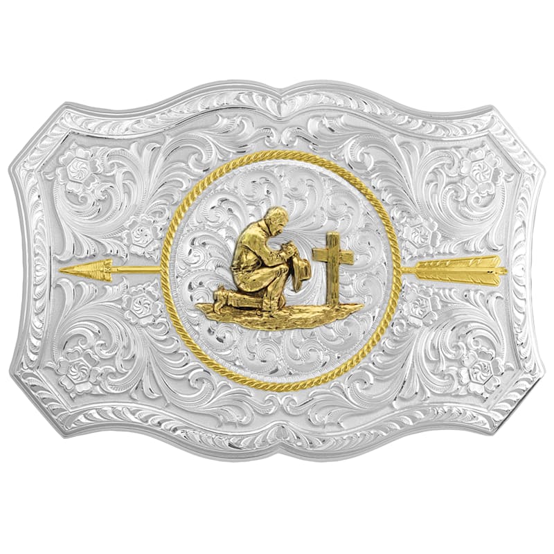 Montana Silversmiths Your Arrow Praying Cowboy Belt Buckle