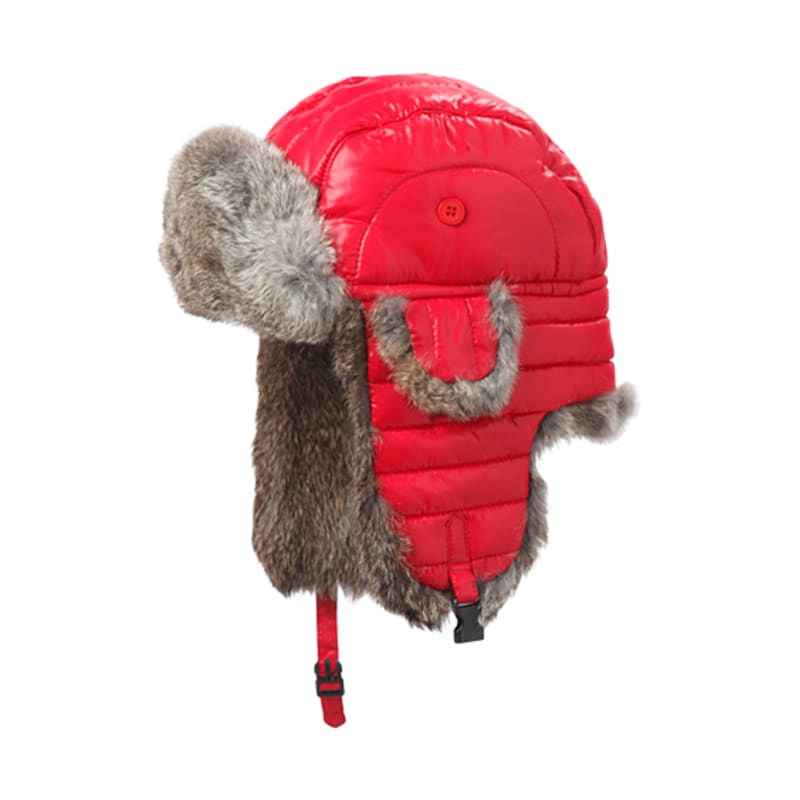 Crown Cap Nylon Shell Rabbit-Trimmed Aviator Hat