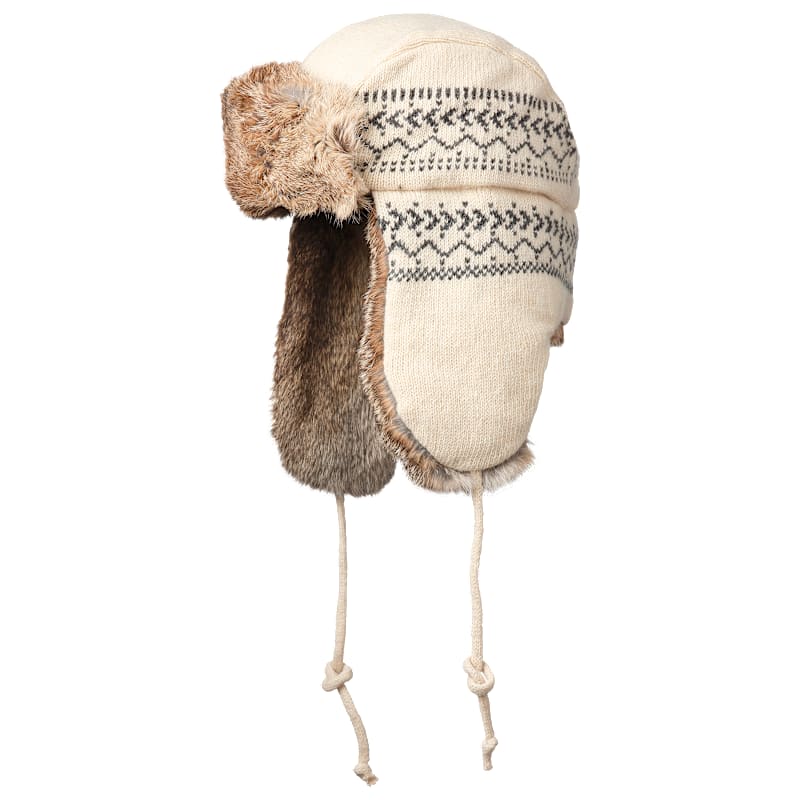 Crown Cap Lambswool Knit Rabbit-Trimmed Aviator Hat