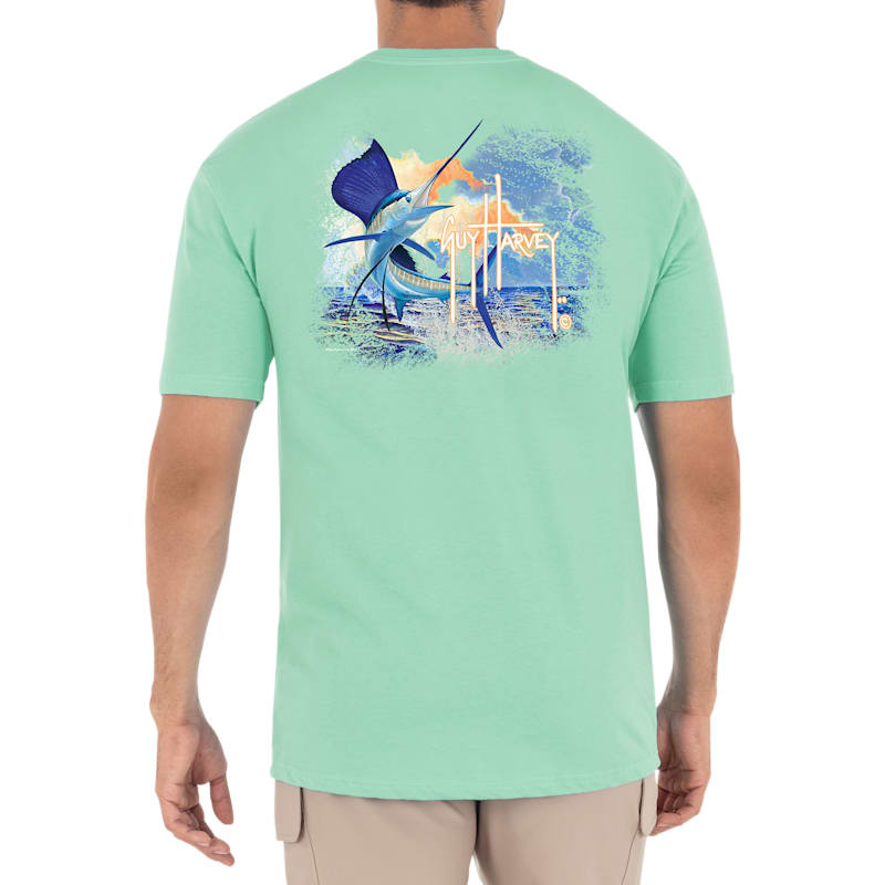 Guy Harvey Sunset Sailfish Short-Sleeve T-Shirt For Men
