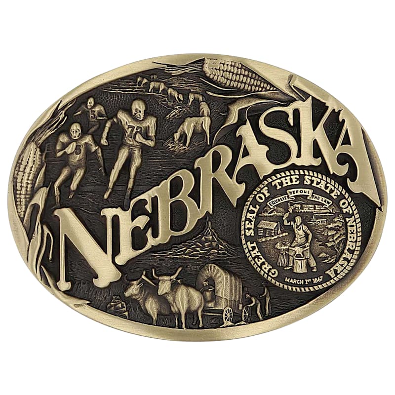 Montana Silversmiths Nebraska Heritage Attitude Belt Buckle