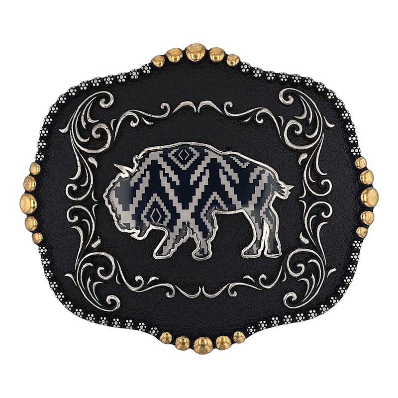 Montana Silversmiths Midnight Buffalo Attitude Belt Buckle