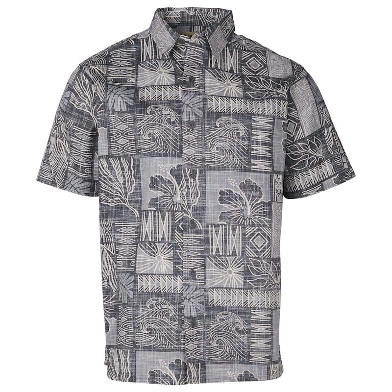 Redhead Crosshatch Printed Short-Sleeve Button-Up Shirt for Men