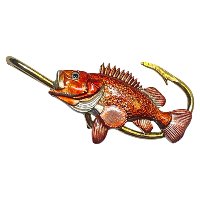 Hookits Rockfish Fishing Hook Hat Pin Clip