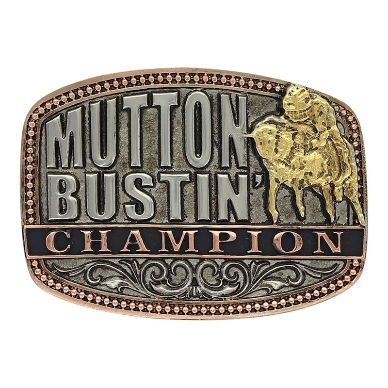 Montana Silversmiths Little Mutton Bustin' Champion Attitude Belt Buckle
