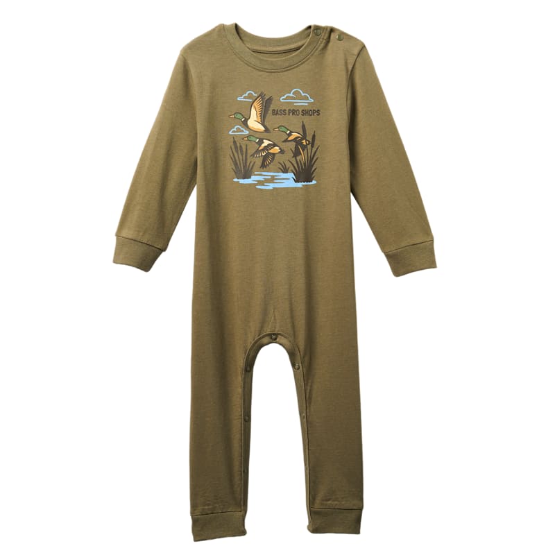 Bass Pro Shops Flying Ducks Print Long-Sleeve Bodysuit for Babies