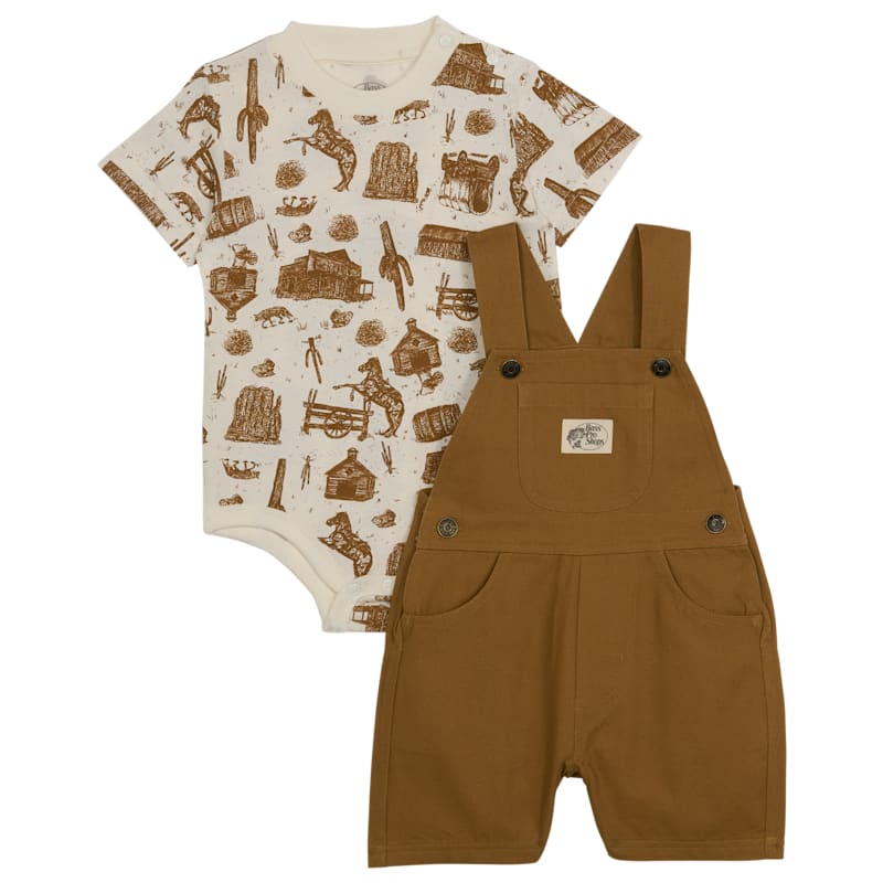 Bass Pro Shops Overalls and Short-Sleeve Bodysuit Set for Babies