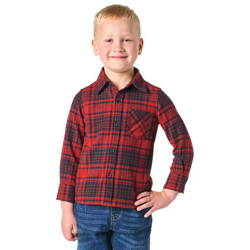 Bass Pro Shops Plaid Flannel Long-Sleeve Button-Down Shirt for Toddlers
