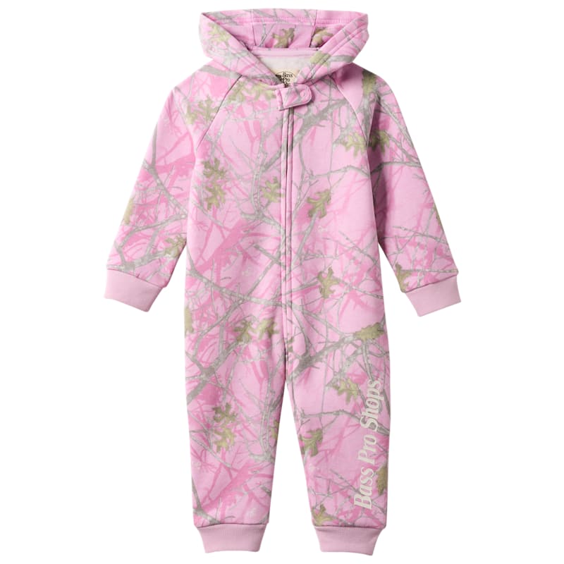Bass Pro Shops TrueTimber Conceal Pink Faded Wash Fleece Coveralls for Babies