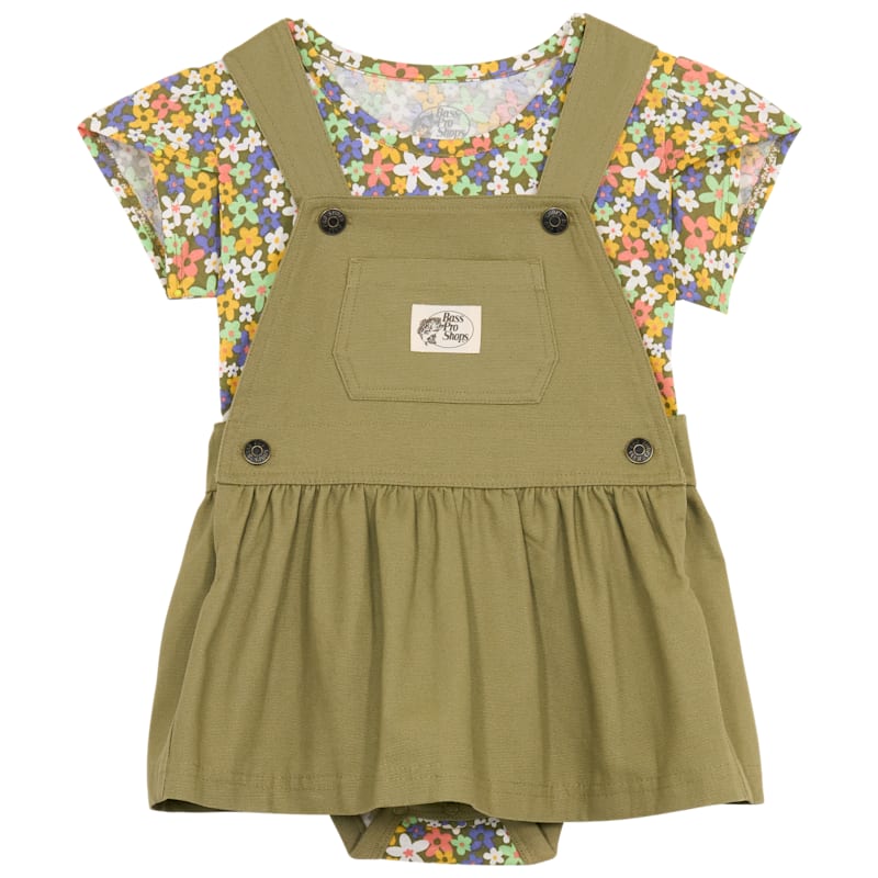 Bass Pro Shops Overall Dress and Short-Sleeve Bodysuit Set for Babies