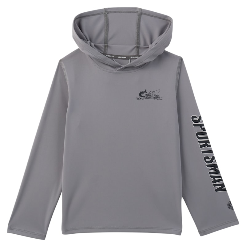 World Wide Sportsman Surfcaster 3D Cool Solid Hooded Long-Sleeve Shirt for Toddlers