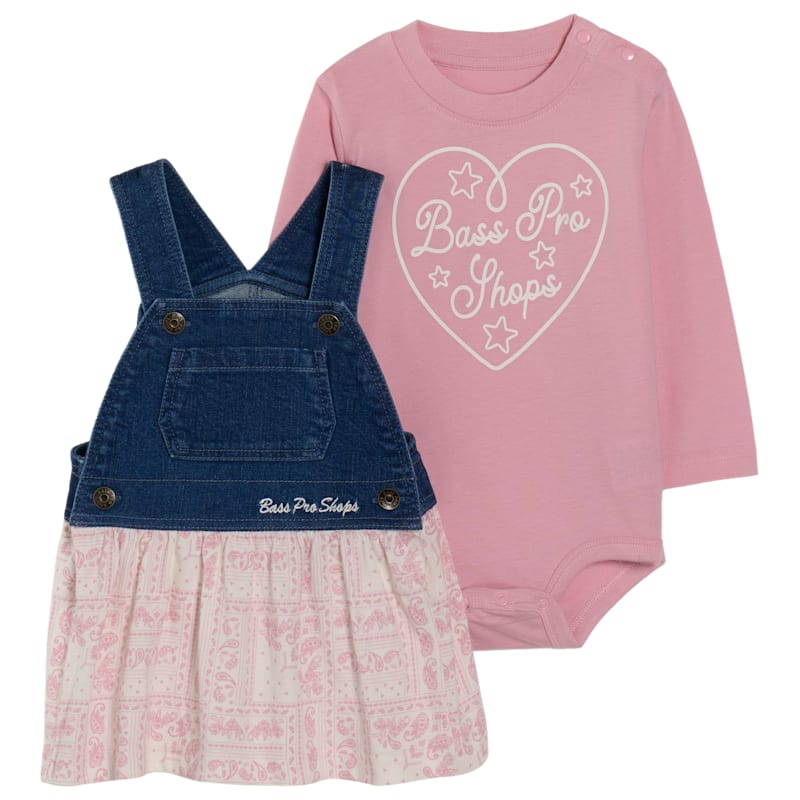 Bass Pro Shops Overall Dress and Long-Sleeve Bodysuit Set for Babies